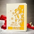 thumbnail image 1 of Personalized Christmas Card Papercut Snowman and Snowflake Greeting Card Customized Xmas Gift with Any Name, 1 of 6