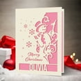 thumbnail image 1 of Personalized Christmas Card Papercut Snowman and Snowflake Greeting Card Customized Xmas Gift with Any Name, 1 of 6