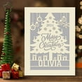thumbnail image 1 of Personalized Christmas Card with Envelope Paper Cut Xmas Tree Greeting Card Customized Any Name, 1 of 6