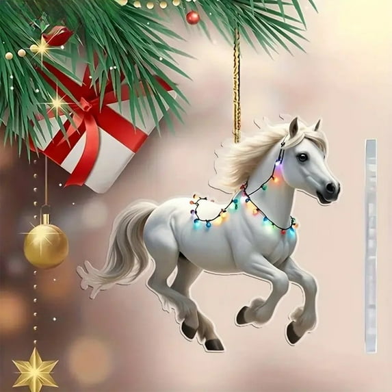 Personalized Christmas Horses Ornament 2025, 2D Horses Ornaments for Christmas Tree, Horses Christmas Ornament, Horses Ornament Xmas Pine Hanging Decoration