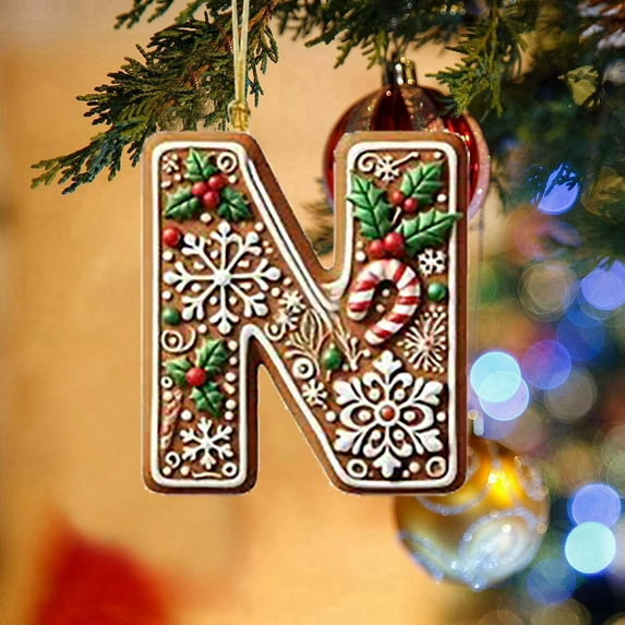 Personalized Christmas Letter Ornaments - 26pc Acrylic Alphabet for Tree/Wreath Decor (10cm) - DIY Holiday Name Speller