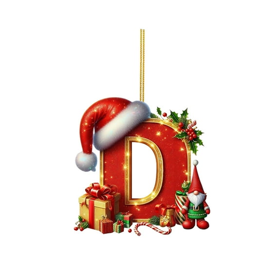 Personalized Christmas Letter Ornaments - 26pc Acrylic Alphabet for Tree/Wreath Decor (3.14") - DIY Holiday Name Speller