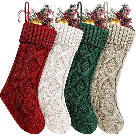 Personalized Christmas Monogram Stocking with Initial, 18 Inch Large Personalized Embroidered Letters Stockings for Xmas Family Holiday Fireplace Hanging Decoration