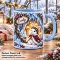 Personalized Christmas Mug Winter Bunny Wreath for Holiday Coffee Gifts ...