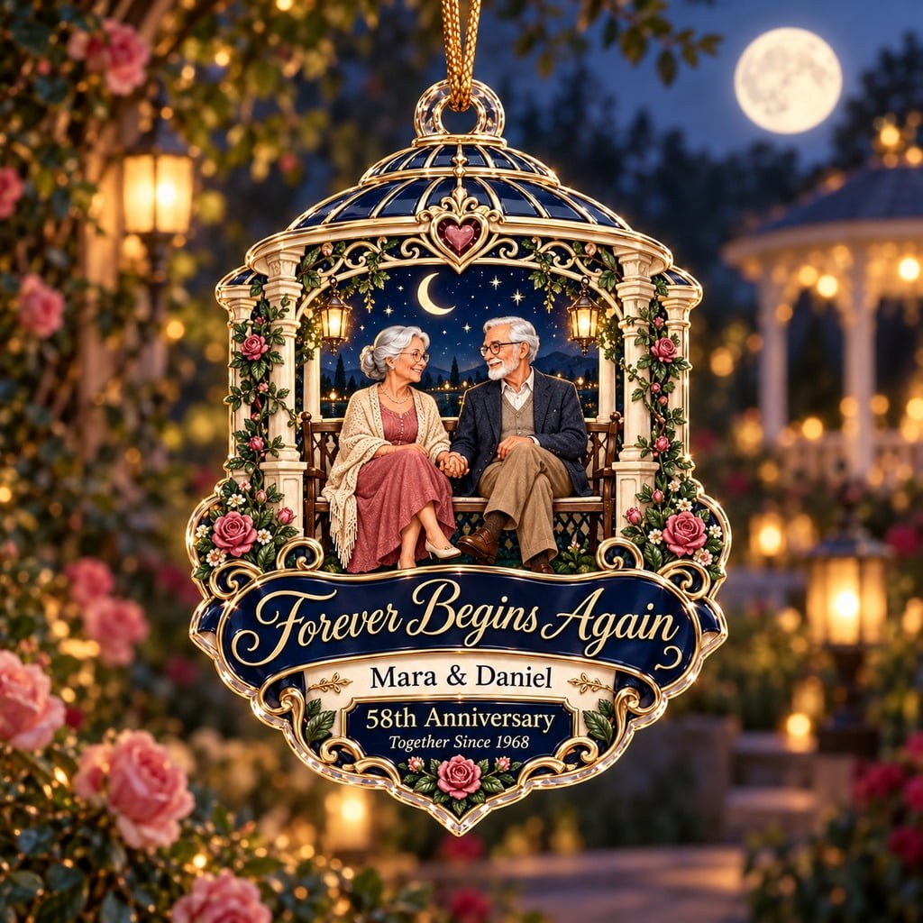 Personalized Christmas Ornament 58th Anniversary Gazebo Couple Keepsake ...