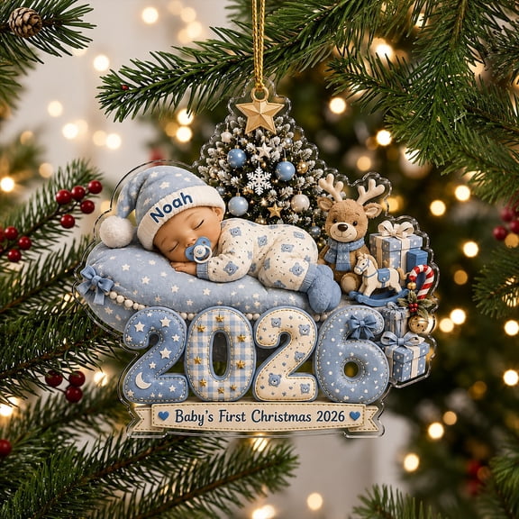 Personalized Christmas Ornament Baby's First Holiday 2026