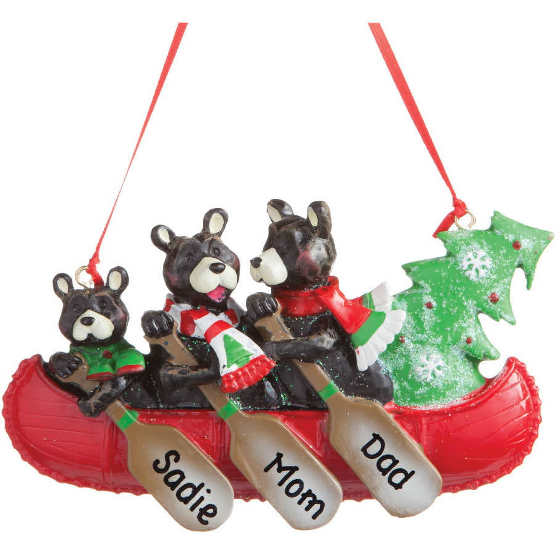Personalized Christmas Ornament - Bear Family of 3