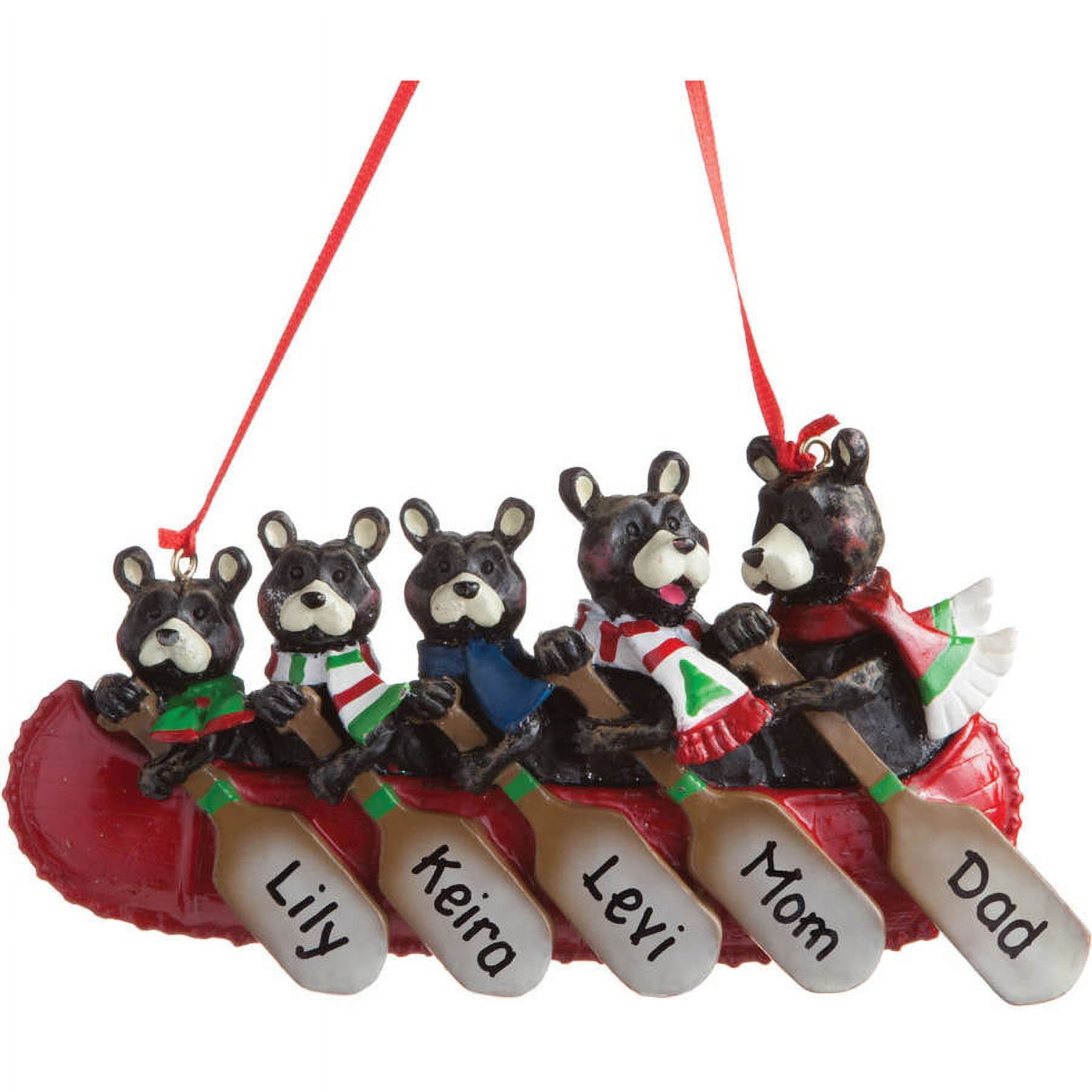 Personalized Christmas Ornament - Bear Family of 5