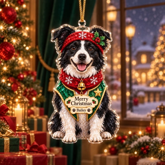 Tree Deocrations Personalized Christmas Ornament Border Collie Dog Tree Decor - Walmart.com