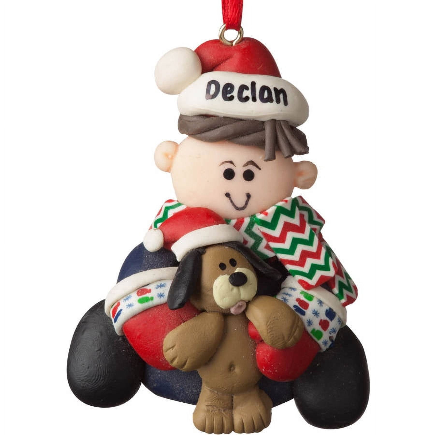 Personalized Christmas Ornament - Boy with Dog