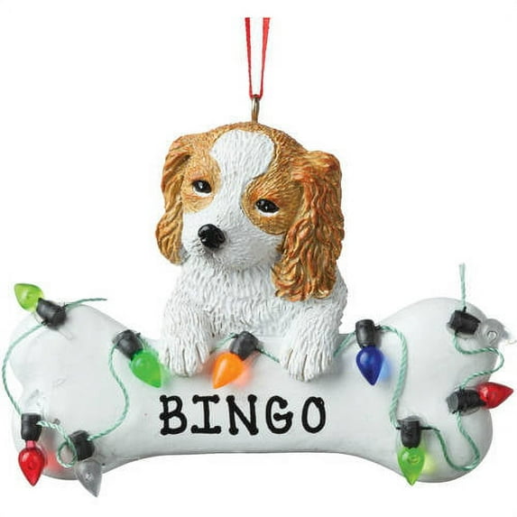 Personalized Christmas Ornament - Brown & White Lab Dog Bone