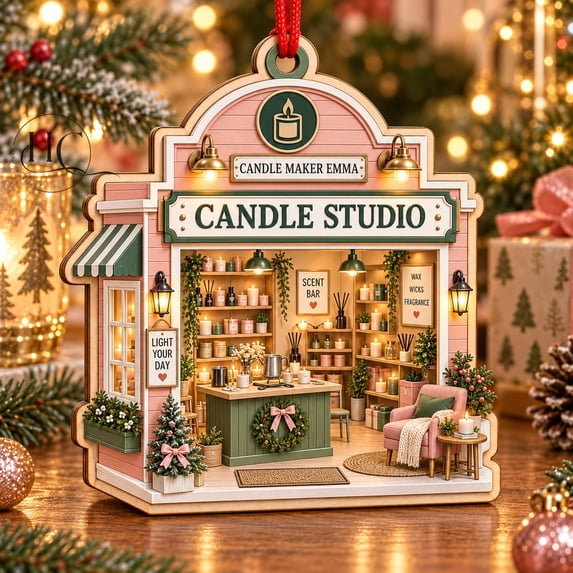 Personalized Christmas Ornament Candle Shop Fragrance Shelves Keepsake ...