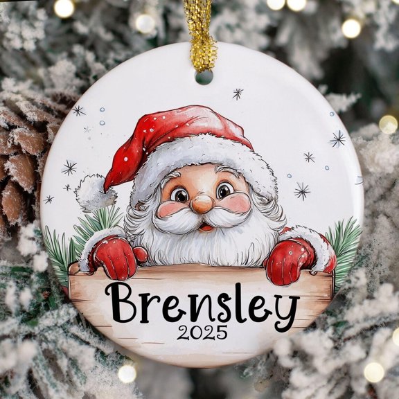 Personalized Christmas Ornament, Custom Santa Holiday Keepsake Decoration, Name Ornament, Festive Winter Ornament, 3 Inch