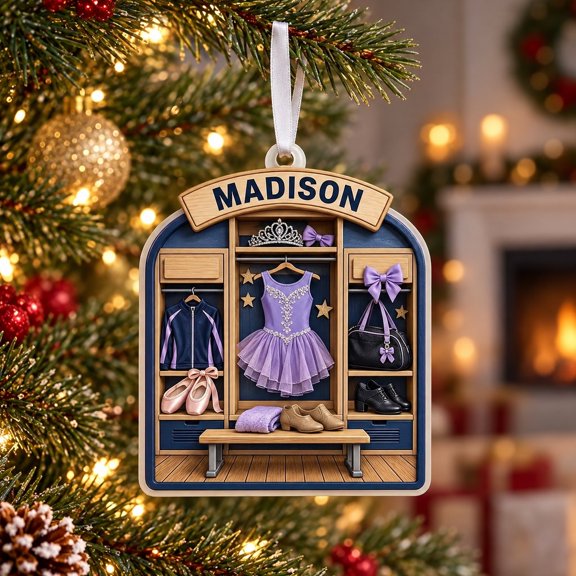Personalized Christmas Ornament Dance Team Locker Custom Name Tree Decor for Dancers