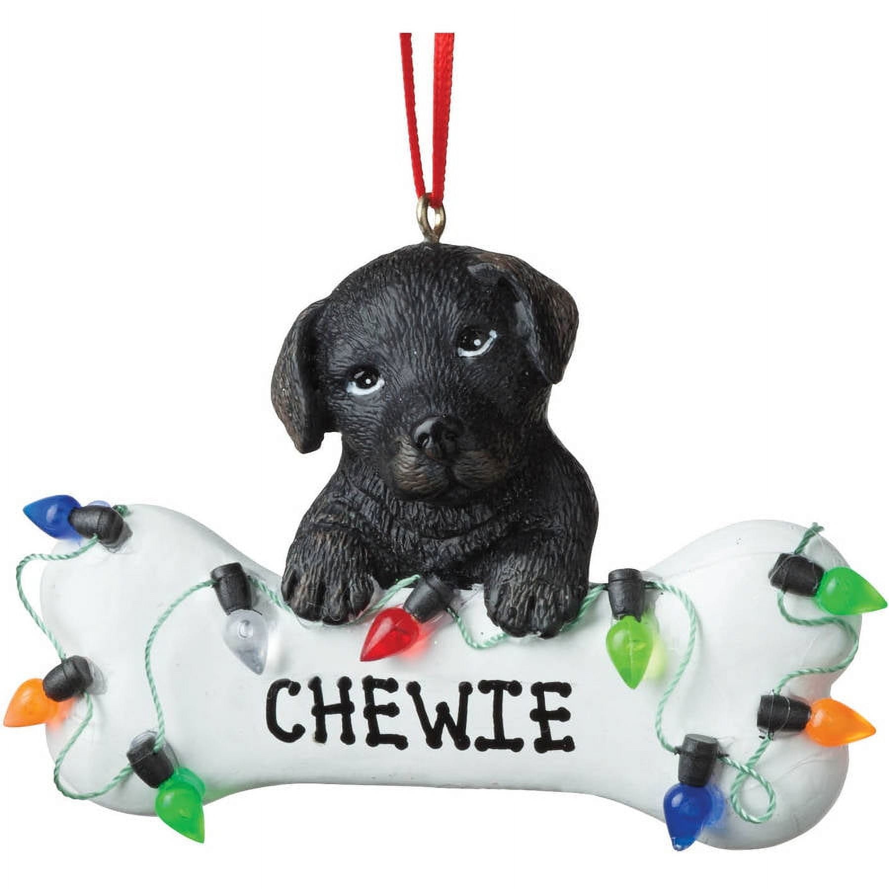 Personalized Christmas Ornament - Dog Black Lab Dog Bone - Walmart.com