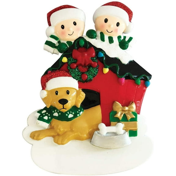Couple with Dog Ornament