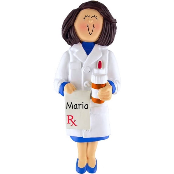 Personalized Christmas Ornament - Female Pharmacist