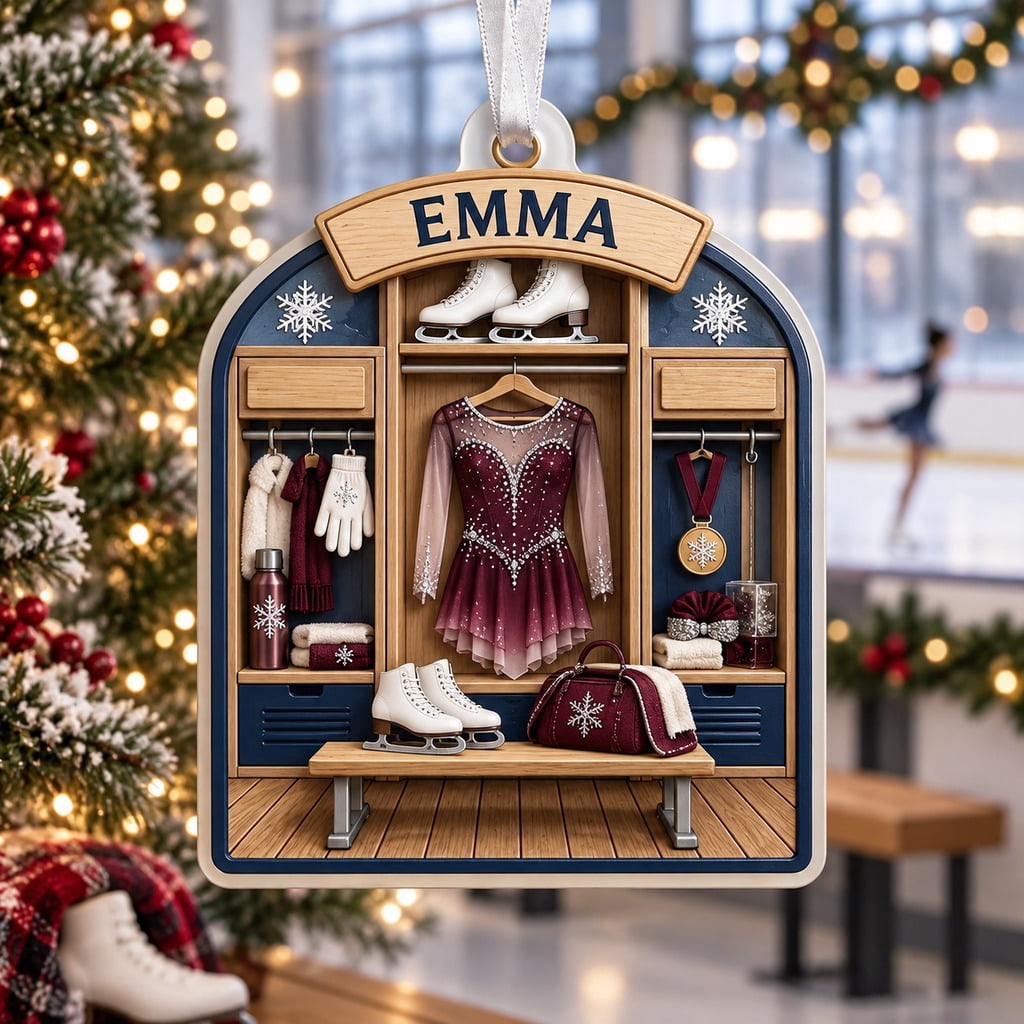 Personalized Christmas Ornament Figure Skating Locker Custom Name Tree ...