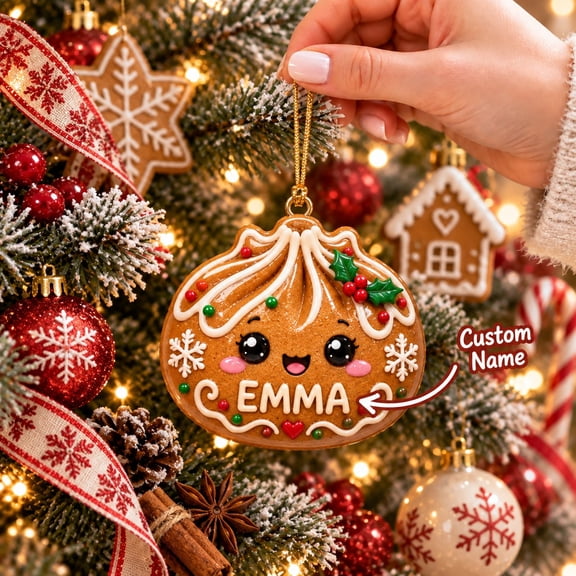 Personalized Christmas Ornament Gingerbread Bao Dumpling Gift