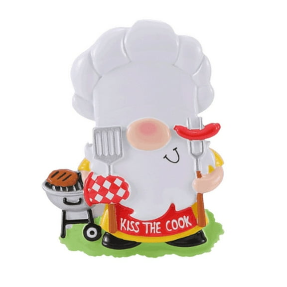Kiss The Cook/Gnome Barbeque Chef/Griller Personalized Christmas Ornament Do-It-Yourself Kit