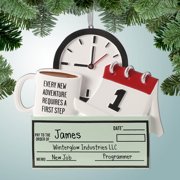 Christmas Ornament - New Job Adventure with Paycheck - Employment - 1st - First - Company - Making Money