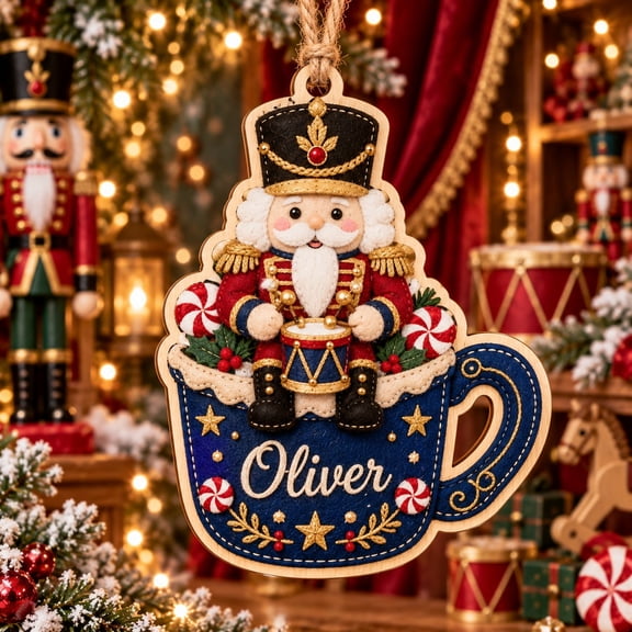 Personalized Christmas Ornament Nutcracker Mug Tree Hanging Gift