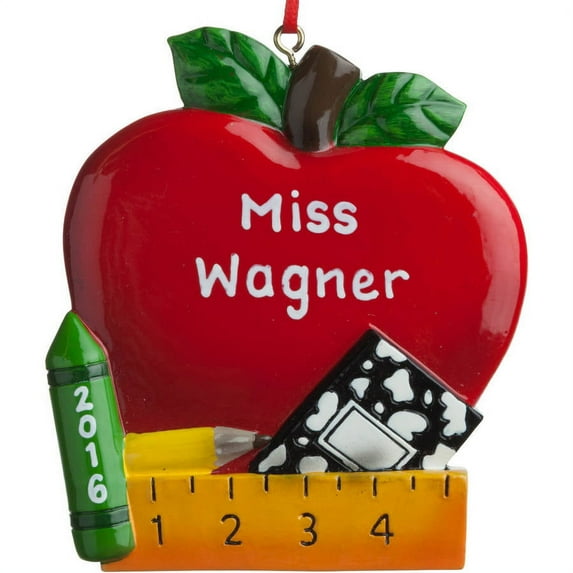Personalized Christmas Ornament - Red Apple