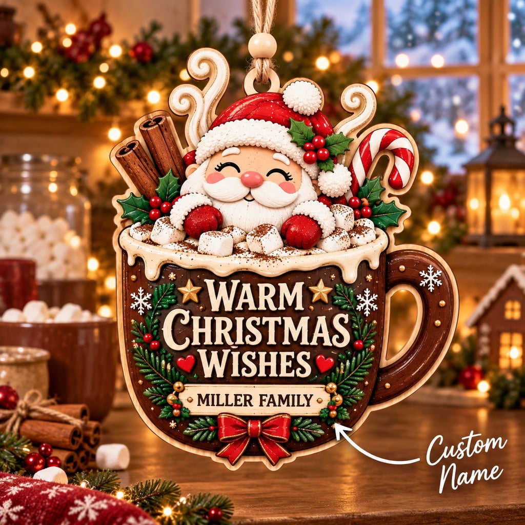 Santa Items Personalized Christmas Ornament Santa Cocoa Mug Family Gift - Walmart.com