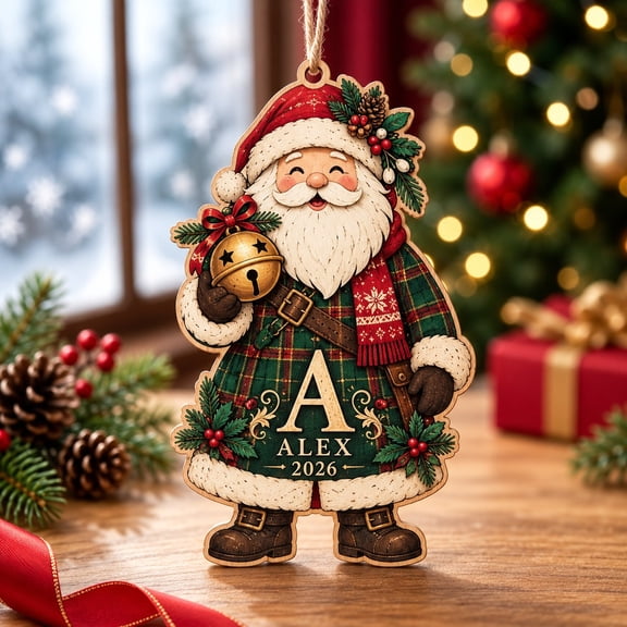 Personalized Christmas Ornament Santa Sleigh Bell