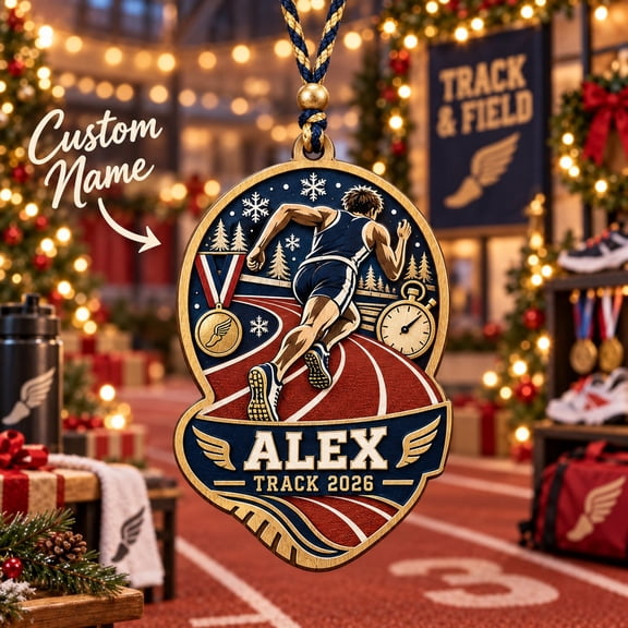 Personalized Christmas Ornament for Track Runners and Athletes