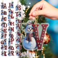 thumbnail image 1 of Personalized Christmas Ornaments 2025, Acrylic Letter Ornaments with Deer Pendant, Custom Wooden Table Decor for Tree, Unique Holiday Gift, 1 of 5