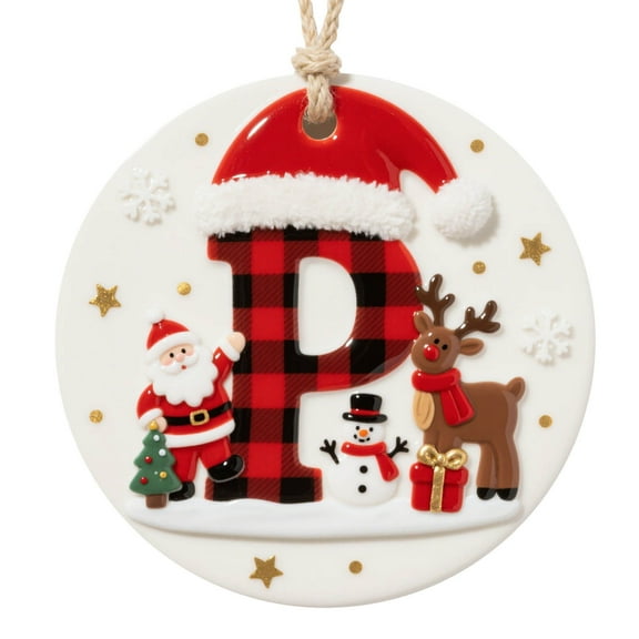 Personalized Christmas Ornaments,2D Flat Acrylic Monogram Ornament - Up to 26 Letters -Funny Christmas Ornaments,Hanging Customized Xmas Ornament DIY Decoration