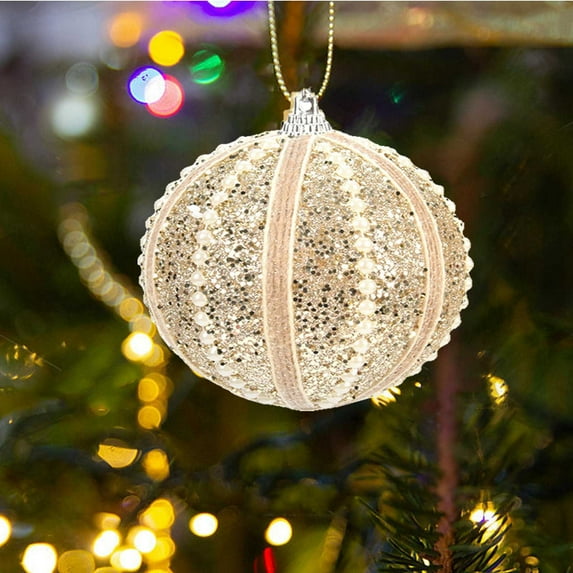 RXMEKW Personalized Christmas Ornaments 8Cm Colorful Christmas Tree Foam Pendants with Decorative Pearls