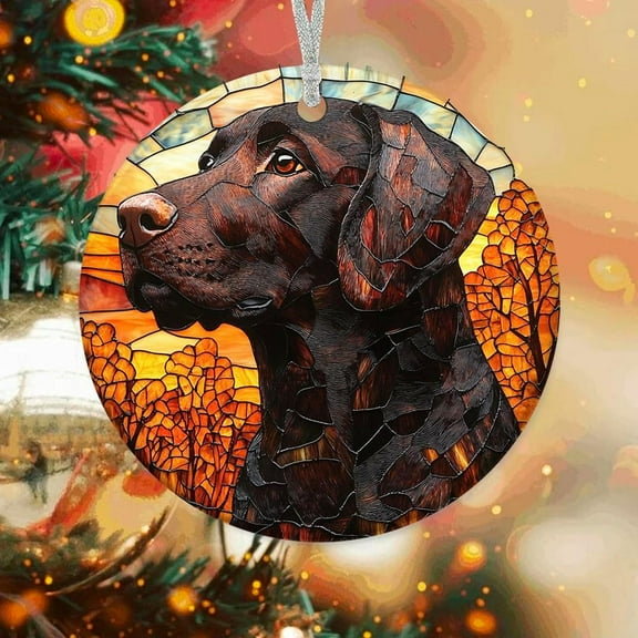 Personalized Christmas Ornaments Black Lab, Black Lab Ornament, Black Lab Hanging Decor, Black Lab for Trees MtOT65 (Black Lab 4)