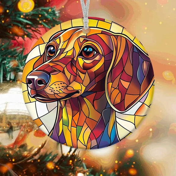 Personalized Christmas Ornaments Daschund, Daschund Ornament, Daschund Hanging Decor, Daschund for Trees GSxl2E (Daschund 15)