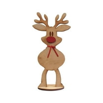 Personalized Christmas Ornaments,Freestanding Reindeer Christmas Wooden Standing Tabletop Table Ornament,Custom Wood Sign,Family Member Name Christmas Decoration Gift,1PCS