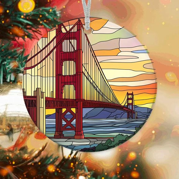 Personalized Christmas Ornaments Golden Gate, Golden Gate Ornament, Golden Gate Keepsake, Golden Gate mwsTnc (Golden Gate 6)