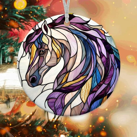 Personalized Christmas Ornaments Horse, Horse Ornament, Horse Keepsake, Horse ICtCjB (Roan Horse 14)
