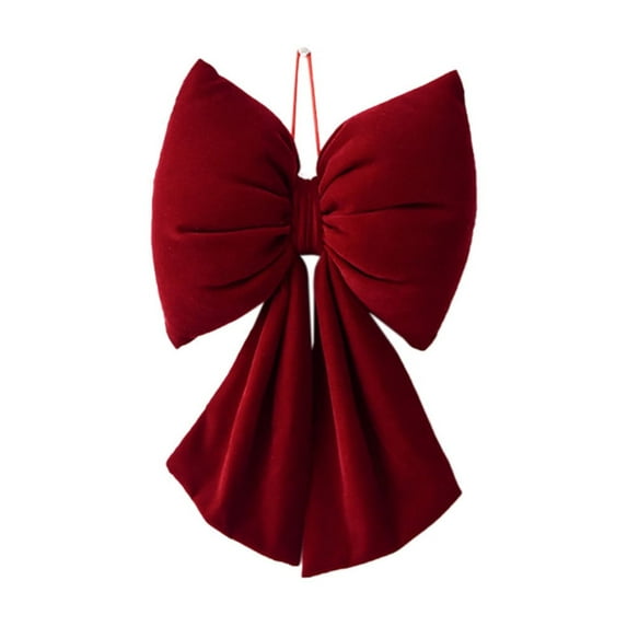 RXMEKW Personalized Christmas Ornaments Large Korean Bow Pendants, Red Velvet Three Dimensional Bow Christmas Tree Decorations
