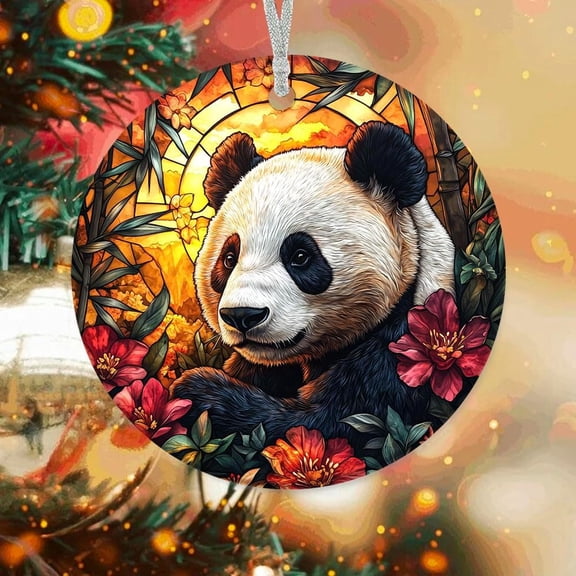 Personalized Christmas Ornaments Panda Bear, Panda Bear Ornament, Panda Bear Present Ideas, Panda Bear for Trees 0UjoYa (Panda Bear 12)