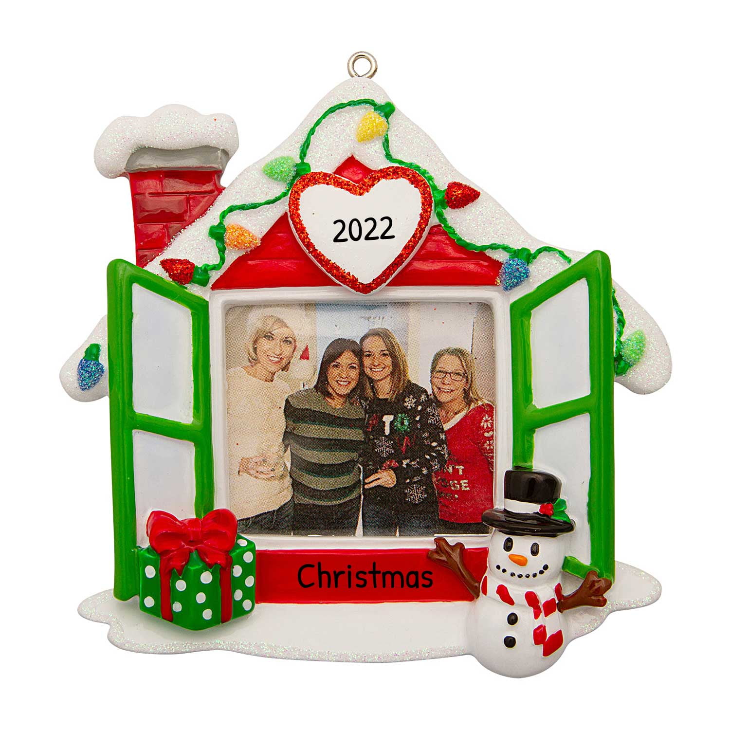 Personalized Christmas Photo Frame Ornament 2023 Brick House Ornament, First Christmas In New