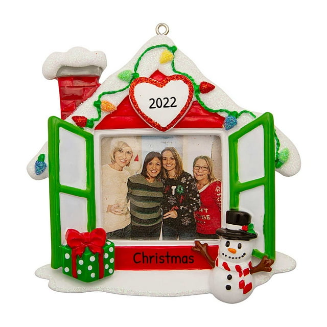 Personalized Christmas Photo Frame Ornament 2023 Brick House Ornament, First Christmas In New