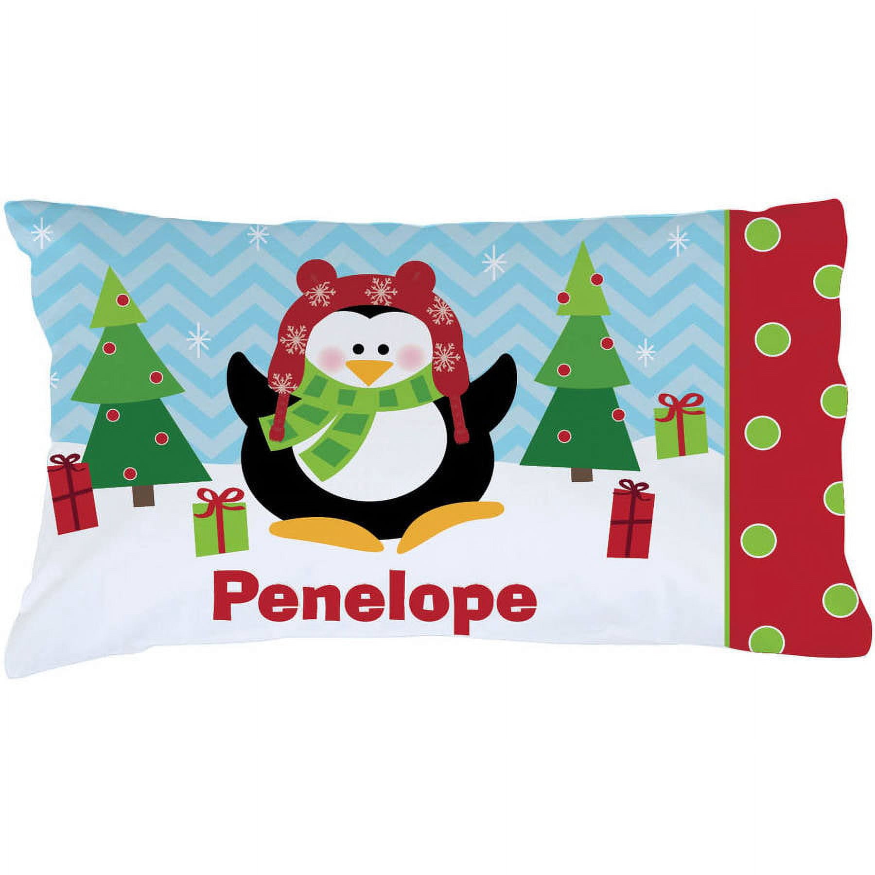 Personalized Christmas Pillowcase - Penguin Theme