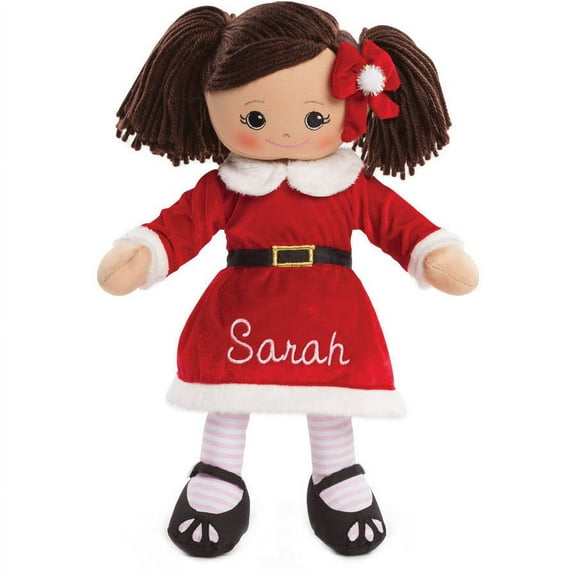 Personalized Christmas Rag Doll - Santa Dress Hispanic