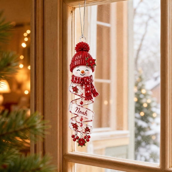 Personalized Christmas Snowman Acrylic Ornament Snowman Hanging Decoration for Christmas Tree