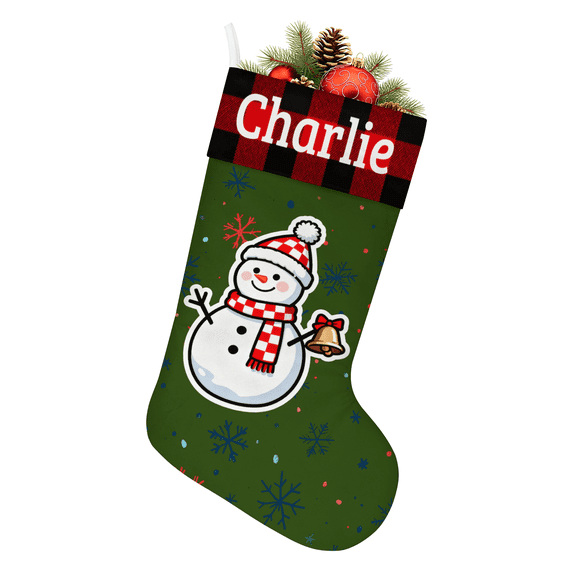 Personalized Christmas Stocking 18.5 Inch, Custom Name & Photo Festive Stocking for Christmas,Customized Xmas Holiday ,Great Gift for Family
