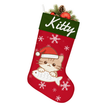 Personalized Christmas Stocking for Dog Cat, 18.5Inch Custom Pet Xmas Stocking Stockings with Name, Pet Themed Holiday Decorations for Family Gifts