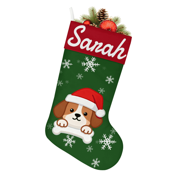 Personalized Christmas Stocking for Dog Cat, 18.5Inch Custom Pet Xmas Stocking Stockings with Name, Pet Themed Holiday Decorations for Family Gifts