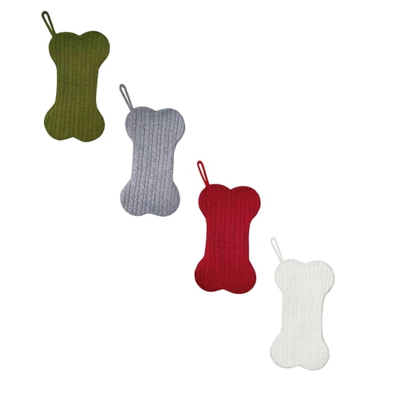 Personalized Christmas Stockings for Dogs, 16.14 Inch Large Bone Shaped Knitted Xmas Stocking for Pets, Hanging Fireplace Mantle Decor for Puppy, Holiday Gift for Dog Lovers, Polyester Pet Supplies