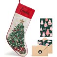 thumbnail image 1 of Personalized Christmas Stockings with Embroidered Name,Soft Velvet with Snowman Jacquard Design Xmas Stockings,18Inches Vintage Stocking for Family & Fireplace Holiday Decor Gift, 1 of 9